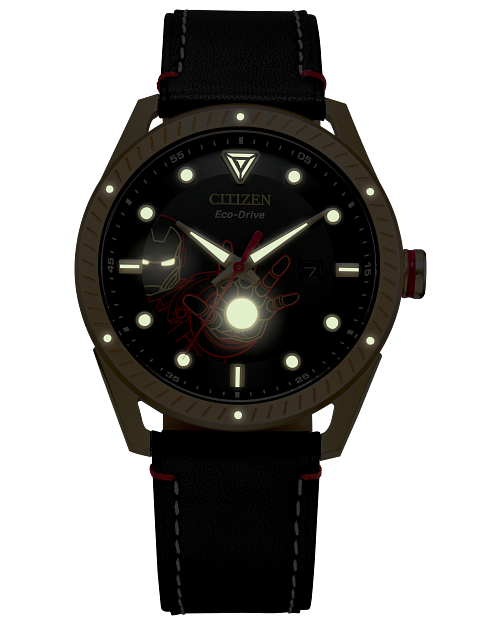 Tony Stark Black Dial Leather Strap BM6992 09W CITIZEN